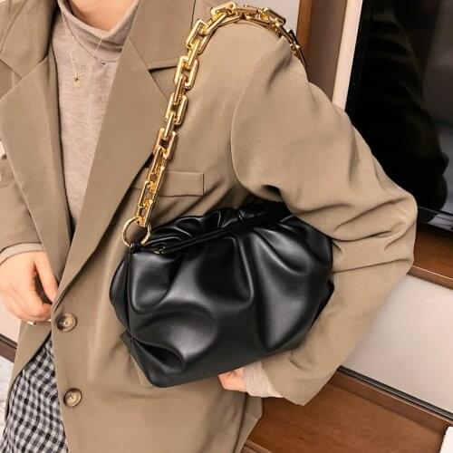 High Quality Ladies Gold Chain PU Leather Handbags Luxury Messenger Bags FashionFemale Travel Clutch Bag