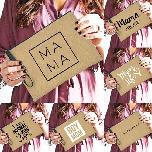 Mama Est 2022 Fashion Women large Clutch Bags Mom Life Casual Zipper Pouch tote Handbag Female Makeup Bag Purses Bolsos De Mujer