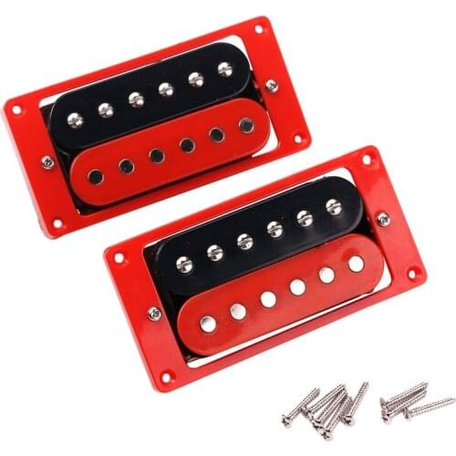 1 Set Of 2Pcs Red & Black Humbucker Double Coil Pickups Neck Bridge for Lp Electric Guitar Pickups