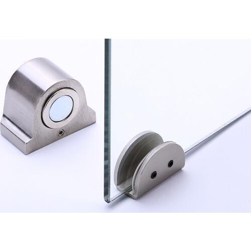 1 Magnet Glass Door Stop Stainless Steel Door Stopper Magnetic Door Holder Toilet Glass Door Doorstop Furniture Hardware Tool