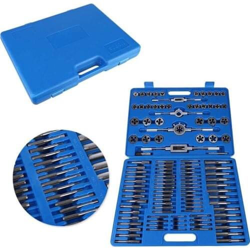 110pcs/set Tap Wrench Die Wrenches Tap Die Set Screw Nut Thread Taps Dies With Wrench Handle Heavy Duty Hand Tool Kit