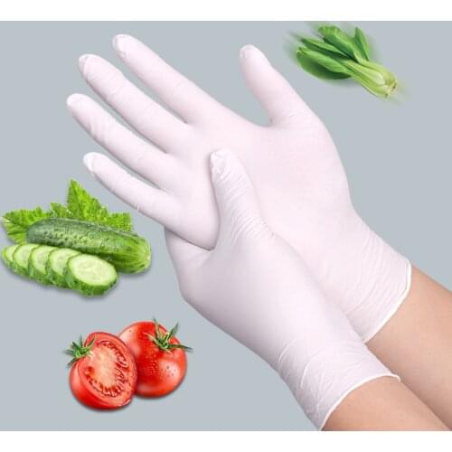 5 Pairs Disposable Latex Gloves White Non-Slip Acid and Alkali Laboratory Rubber Latex Gloves Household Cleaning Products