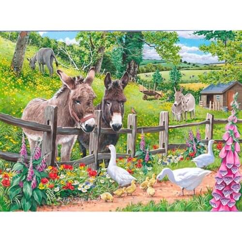 5D Diy Diamond Painting Cross Stitch Handmade Diamond Embroidery farm Scenic Rhinestones Diamond Mosaic Deer Animals Home decor