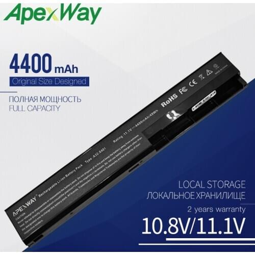 Apexway A32-X401 Laptop Battery For ASUS X301 X301A X401 X401A X501A A31-X401 A41-X401 A42-X401 4400 mAh 6 Cells