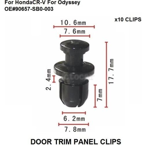Car Styling x10 OEM 90657-SB0-003 Nylon For Honda Splash Shield Clip For Accord Prelude For CR-V For Odyssey