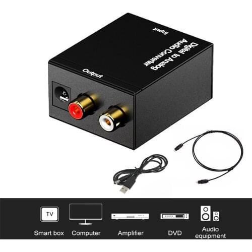 Digital Optical Coaxial Toslink Signal To Analog Audio Converter Adapter RCA Digital To Analog Audio Converter Adapter