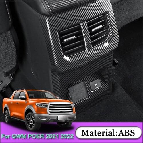 For Great Wall Cannon GWM Poer Ute 2021 2022 Car Armrest Box Kick-proof Sequins Rear Air Outlet Sticker Sequins Auto Accessories
