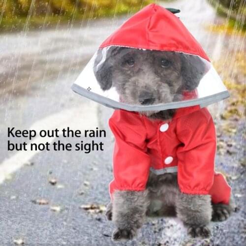 Pet Dog Raincoat Waterproof Creative Dinosaur Raincoat Four Feet Hooded Puppy Clothes Home Pets Go Out Rain Supplies