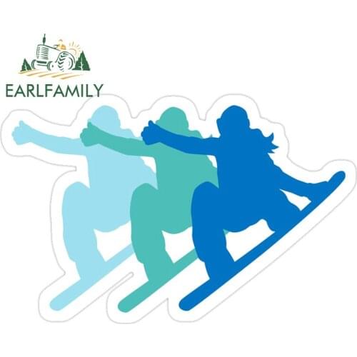 EARLFAMILY 13cm x 8.5cm for Snowboard Car Door Protector Stickers Car Accessories Decal Vinyl Material Scratch-Proof Decoration