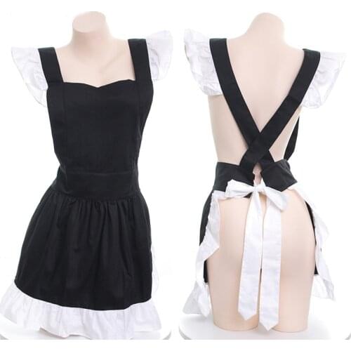 Anime housekeeper maid ruffled princess apron sexy maid suit womens cute apron uniform performance clothing costume