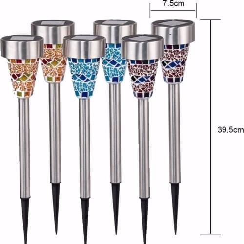 A2 Hot 6 Pcs Solar Lawn Lamp Field Cutting A Pack Led Torch Light The Awl Shape Outdoor Garden Decor Landscape Decoration