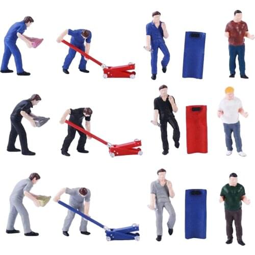 Diorama Figure Auto Repairman Worker Doll Building Railway Park Scenery for Fire Wheel Home Decor Supplies