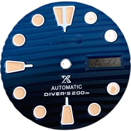 Exquisite 28.5mm Two-color SKX007 Watch Dial Green Luminous Watch Dial Spare Part for NH35 Movement