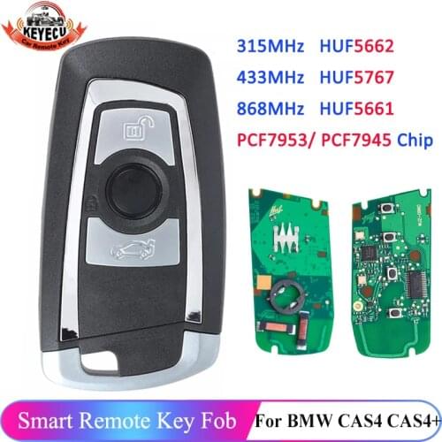 KEYECU Remote Key Fob 3 Button 315MHz / 433MHz / 868MHz PCF7953 / PCF7945 49 Chip for BMW F Chassis FEM / BDC CAS4 CAS4