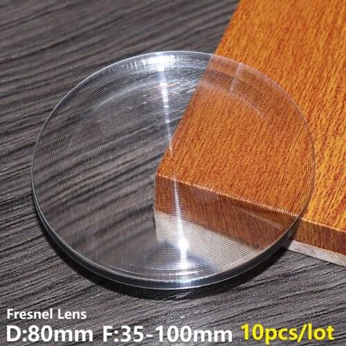 Fresnel lens D80mm F40mm 10 cps 7 focal lengths Stage lights Flashlight 3x amplification diy Projector Customizable