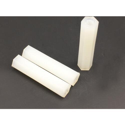 M3x50 Nuts Hex PCB Spacer Standoff Pillar Female to Female Plastic Nylon Accessories for UAV Quadrotor Off-White Pack 100