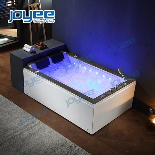 JOYEE deep soak massage bathtub jakuzzy double whirlpool bath hot tubs with stone panel indoor bathroom spa bathtub