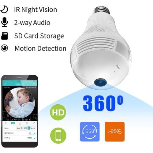 Mini Camera Wifi Panoramic Bulb 360 Lampada Smart Espia Camcorder Video Micro camera IP Wireless Security Kit CCTV Cam