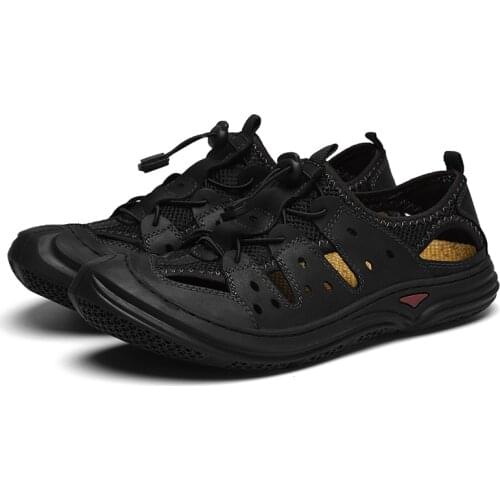 Masculina sports shoe mens rubber water lightweight big flip man flop piel platform 2018 leather de cork sandalhas comfort sole