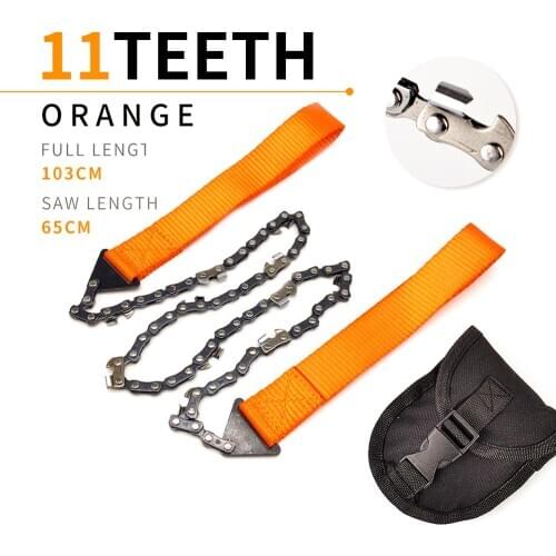 Outdoor 24-Inch Portable Survival Hand Zipper Saw Garden Saw Wire Saw Emergency Saw with Bag Camping Tool