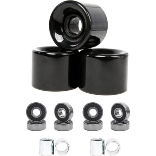 Pack of 4 60mm Skateboard Wheels + ABEC-9 Bearing Steel and Spacers Cruiser Wheels