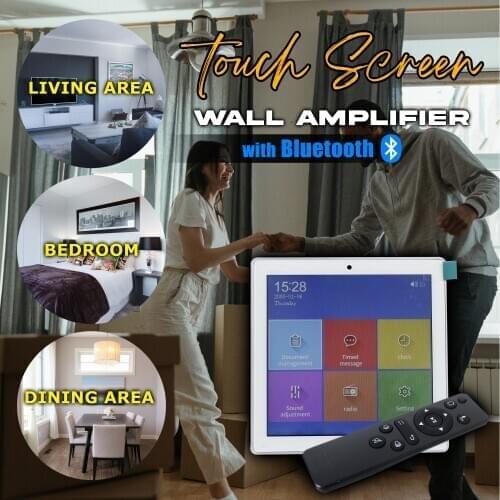 Wall Amplifier Bluetooth Touch Screen 2-4 Channels for Home Audio System or Theatre