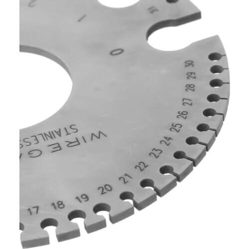 Stainless Steel 0-36 Round AWG SWG Wire Gauge Thickness Measuring Sheet Diameter Metal Machinist Measurement Plate Ruler