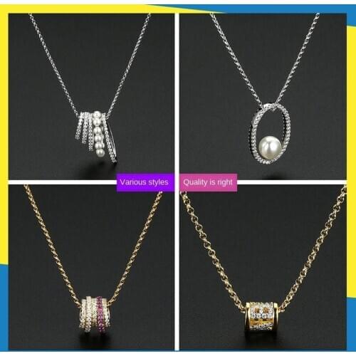 2020 new oval pearl multi necklace Korean wave ins hollow pendant bsby design clavicle chain women brand jewelry