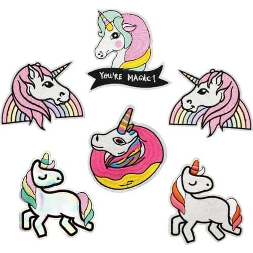 2020 New Unicorn Embroidered Cloth Stickers Patch Childrens Jeans Decoration Embroidered Cloth Stickers xiu hua pian