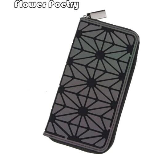 2021 New Bao Wallet Women Long Wallets Clutch Female Long Purse Zipper Geometric Luminous Wallet Purse Ladies Phone Cards bag