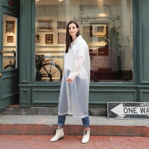 New Stylish Long Raincoat Waterproof Raincoat Backpack Raincoat Plastic Raincoat Female Male Raincoat Eva Raincoat