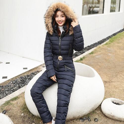 Big Fur Collar Parka Down Cotton Coat Female Jacket Jumpsuit Suit Autumn Winter Coat Women Clothes 2020 Manteau Femme ZT4698