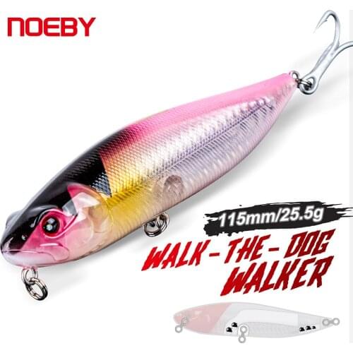 Noeby Wobblers Fishing Lures 115mm 25.5g Floating Walker Hard Bait Artificial Pencil Lure Tackle for Sea Bass Pike Fishing Lure