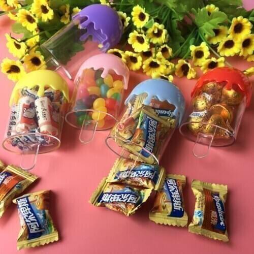 Quevinal 500pcs Mini Popsicle Design Plastic Candy Box Wedding Baby Shower Chocolate Box Party Favor Holder For Kids Children