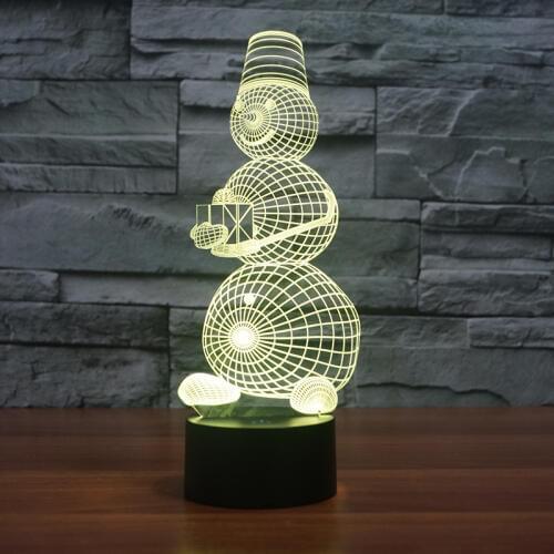 Christmas Snowman Lantern led Desk Lamp Colorful Touch led Visual Light Novelty Creative Electronic Gift Table Lamp For Bedroom
