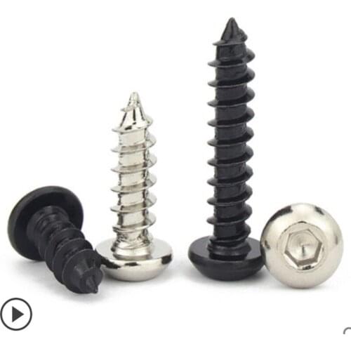 M3 M4 M5 M6 Pan Head Hex Hexagon Socket Button Head Self Tapping Screws 304 Stainless Steel Round Head Allen Tapping Wood Screw