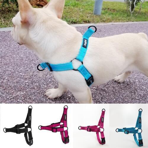 Easy Walking Dog Harness Nylon Adjustable Dog Harness for Small Medium Large Two Leash Attachments Running Training harness