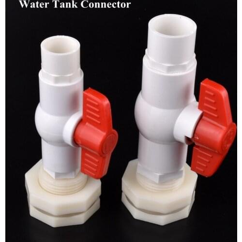 1Set 1/2" 3/4" Water Tank Connector Aquarium Fish Tank Drain Intake Valve Fittings With Valve Garden Irrigation Hose Pipe Joints