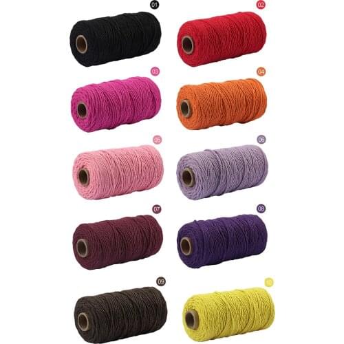 Macrame rope 3mm x 100m DIY Decorative Warp Cotton for Knitting Crafts, macrame cord,Hand-woven cotton thread, rope,jute, cuerda