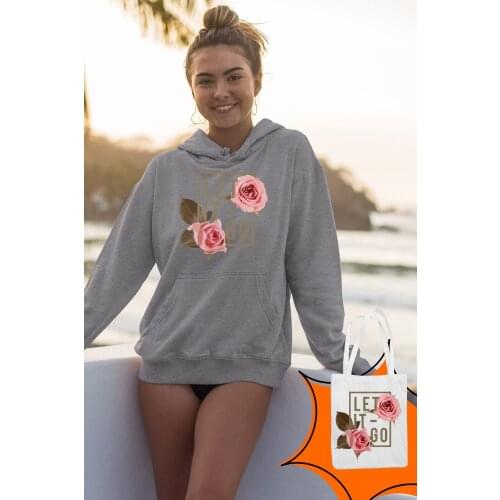 Angemiel Wear Let It Go Gray Women 'S Hooded Sweatshirt Bags Kombin