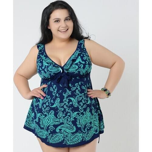Top Brand New Super Plus Size Skirt Swimsuit One Piece Big Women Swimwears