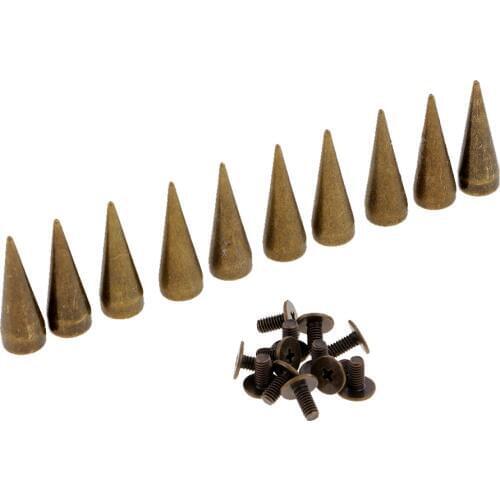 10pcs Cone Punk Rivet Metal Stud Spots Spike Screwback Leathercraft DIY