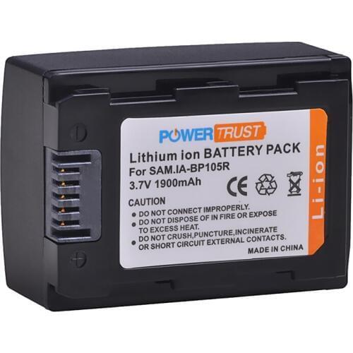 1X 1900mAh IA-BP105R BP105R Replacement Battery for Samsung HMX-F80, HMX-F80BN, HMX-F80SN, HMX-F90, HMX-F90BN, HMX-F90WN