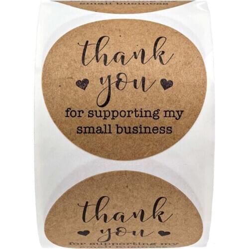 500pcs Thank You for supporting My Business Kraft Stickers Seal Label Scrapbook H58C