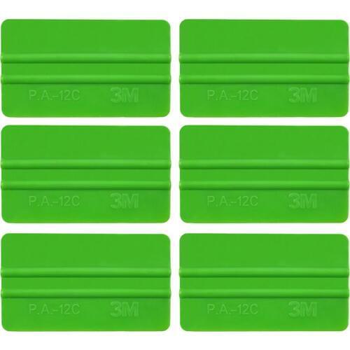 6pcs Carbon Fiber Vinyl Squeegee Car Care No Scratch Wrapping Plastic Green Scraper Sticker Film Wrap Auto Window Tint Tool 6A75