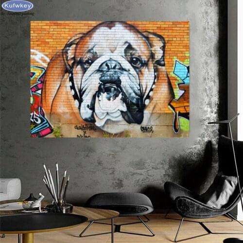 Bulldog 5d Diamond Painting Cross Stitch "Animal dog landscape" Full Square Round Diy Diamond Embroidery Picture Rhinestone Art