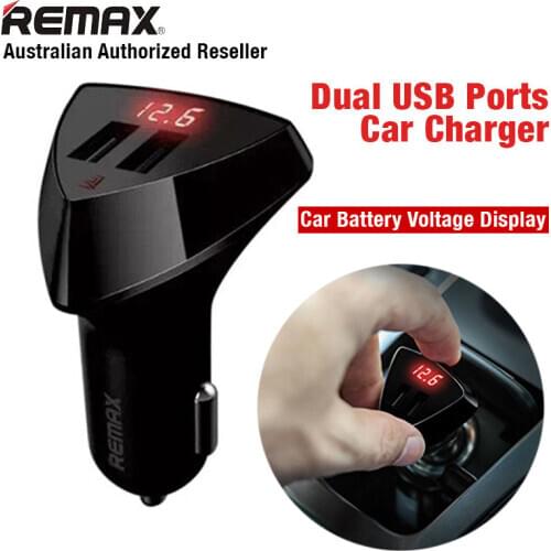 Remax Dual USB Portable Charger Digital Display Car-Charger Adapter 3 Micro USB Ports Smart Phone Charger For xiaomi mi6 iphone