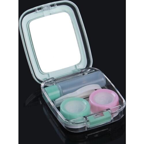 DIY Outdoor Glasses Case For Girls Portable Cute Snow Snowflake Watermelon Contact Glasses Case With Mirror Color Lenses Gifts