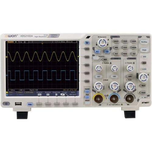 Owon XDS2102A Digital Oscilloscope LCD Display 2 Channels 100Mhz Bandwidth 12 Bites High Resolution USB Oscilloscopes