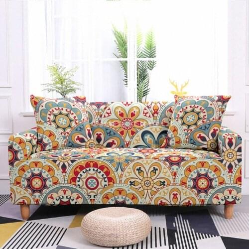 Mandala Flower Elastic Sofa Cover Polyester Corner Funda Sofa Couch Slipcover Chair Protector L Shape Need 2 Pcs Bohemia Style